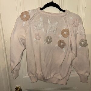 Embroidered flower sweater